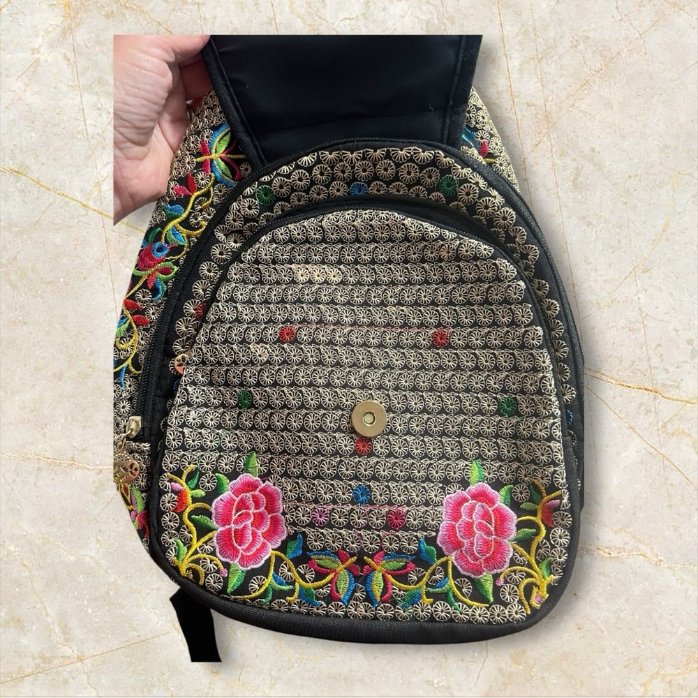 Embroidered Floral Backpack - Picture 6 of 10